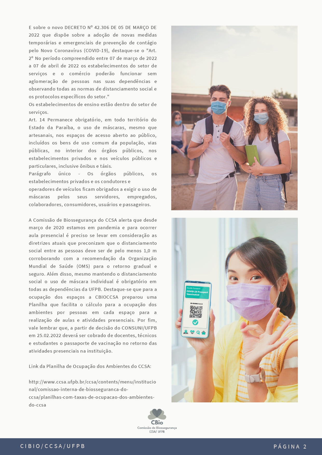 Newsletter para a comunidade acadêmica do CCSA/UFPB