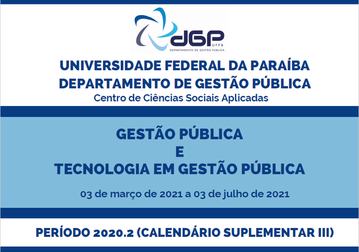 Portfólio de disciplinas do DGP - Período 2020-2 (Suplementar III) Portfólio de disciplinas do DGP - Período 2020-2 (Suplementar III)