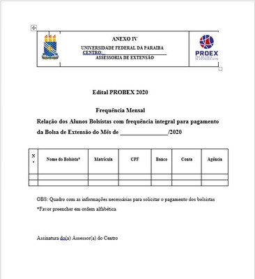 Anexo IV- Frequência Mensal Anexo IV- Frequência Mensal